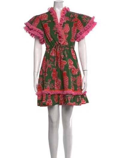 Pre-owned Celia B Printed Mini Dress In Multicolor
