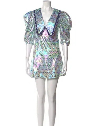 Pre-owned Celia B Printed Mini Dress In Orange