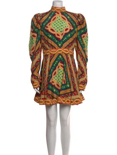 Pre-owned Celia B Printed Mini Dress In Orange