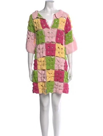 Pre-owned Celia B Printed Mini Dress In Pink