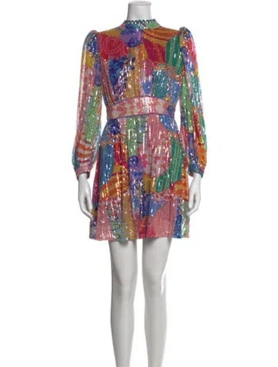 Pre-owned Celia B Printed Mini Dress In Pink