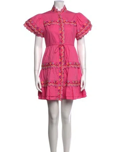 Pre-owned Celia B Printed Mini Dress In Pink