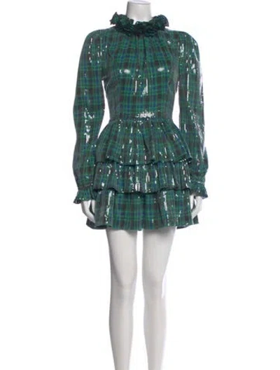 Pre-owned Celia B Printed Mini Dress W/ Tags In Green