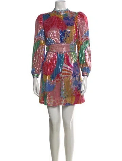 Pre-owned Celia B Printed Mini Dress W/ Tags In Purple
