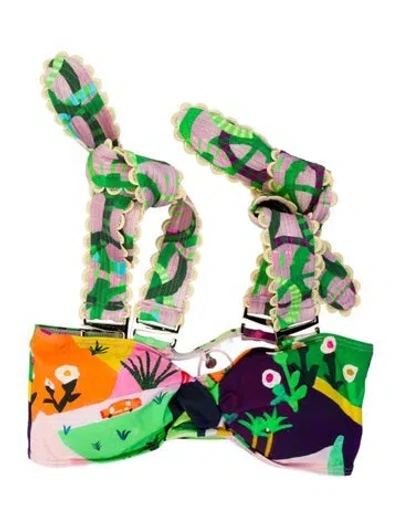 Pre-owned Celia B Printed Scalloped Accent Top In Multi