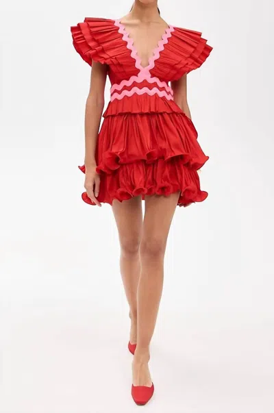 Celia B Prisma Mini Dress In Red