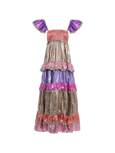 Celia B Ruffled-detail Maxi Dress In Multi