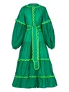 Celia B Ruffled Tiered Dress In Green