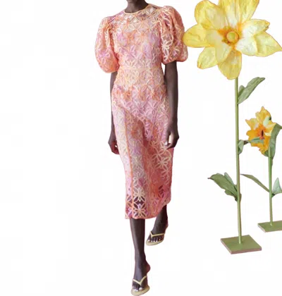 Celia B Samphire Midi Dress In Orange In Pink