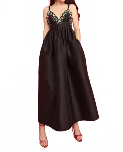Celia B Selene Maxi Dress In Black In Brown