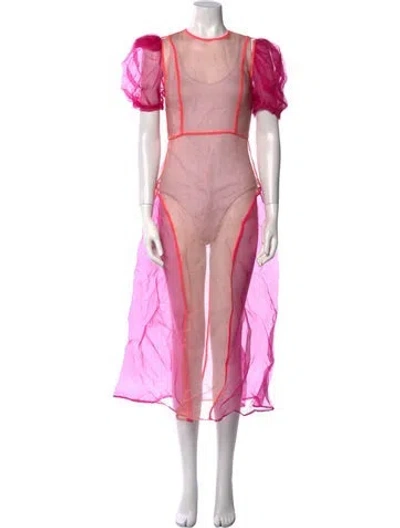 Pre-owned Celia B Silk Long Dress In Pink