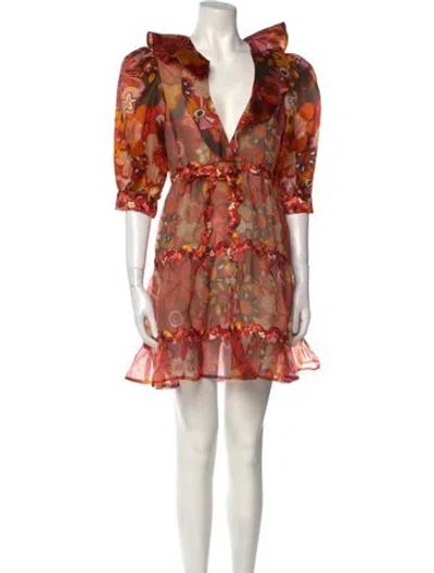 Pre-owned Celia B Silk Mini Dress In Orange