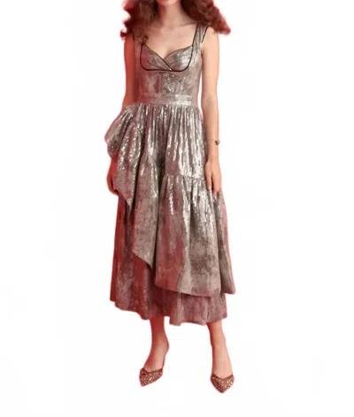 Celia B Silvermoon Midi Dress In Grey