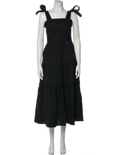 Pre-owned Celia B Square Neckline Long Dress In Black
