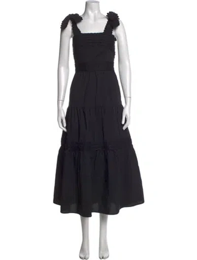 Pre-owned Celia B Square Neckline Long Dress In Black