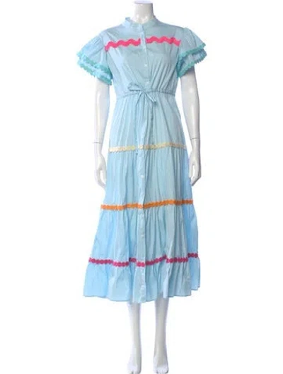 Pre-owned Celia B Striped Long Dress In Blue