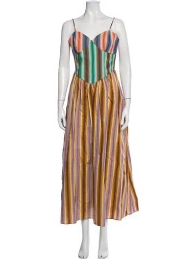 Pre-owned Celia B Striped Long Dress In Multicolor