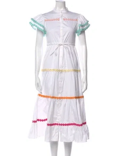 Pre-owned Celia B Striped Midi Length Dress In Multi