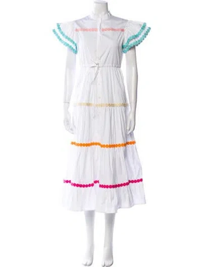 Pre-owned Celia B Striped Midi Length Dress In Multi