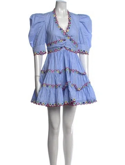 Pre-owned Celia B Striped Mini Dress In Blue