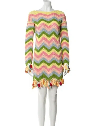 Pre-owned Celia B Striped Mini Dress In Pink