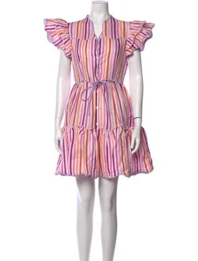 Pre-owned Celia B Striped Mini Dress In Pink