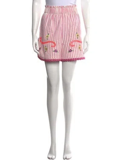 Pre-owned Celia B Striped Mini Shorts In Blue