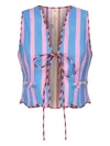 Celia B Striped Tie-front Waistcoat
