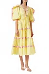 Celia B Teresa Midi Dress In Yellow In Yellow
