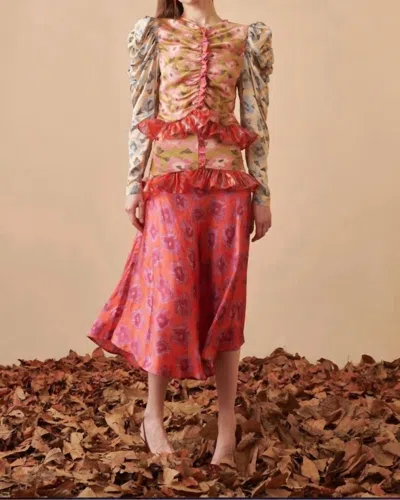 Celia B Thrill Midi Skirt In Red