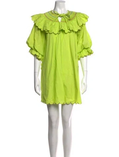 Pre-owned Celia B Tie Neck Mini Dress W/ Tags In Green