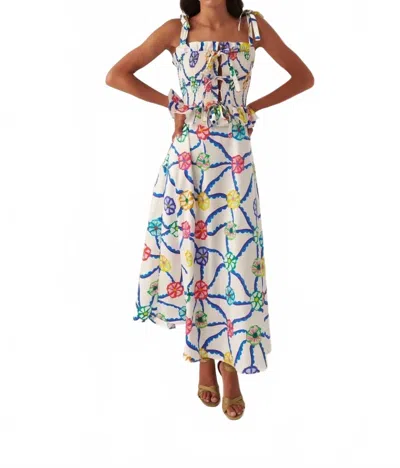 Celia B Turpan Midi Dress In Blue Multi