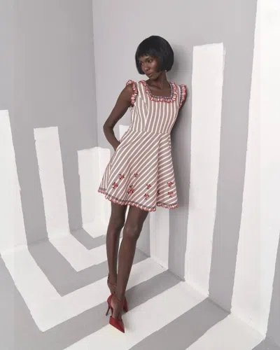 Celia B Velan Dress In Red Multi