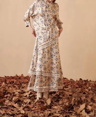 Celia B Vibrancy Button Front Top In Beige In Neutral