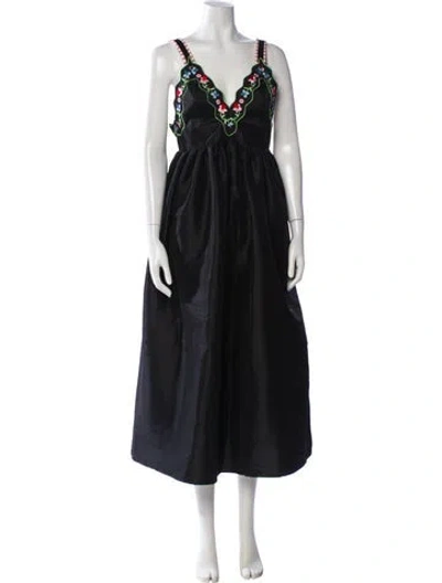 Pre-owned Celia B V-neck Knee-length Dress W/ Tags In Black