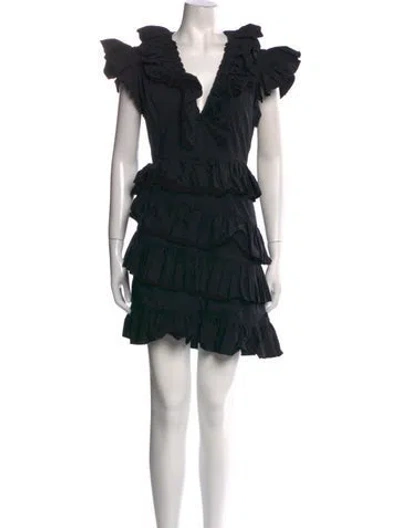 Pre-owned Celia B V-neck Mini Dress In Black