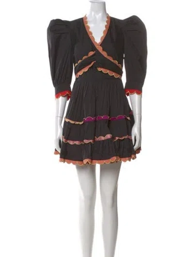 Pre-owned Celia B V-neck Mini Dress In Multi