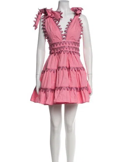 Pre-owned Celia B V-neck Mini Dress In Pink