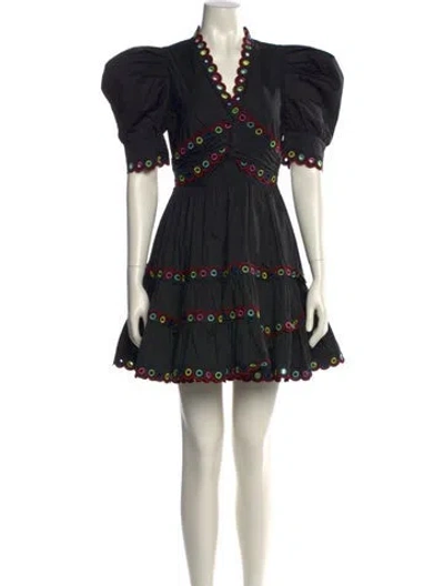 Pre-owned Celia B V-neck Mini Dress W/ Tags In Black