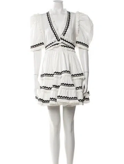 Pre-owned Celia B V-neck Mini Dress W/ Tags In White