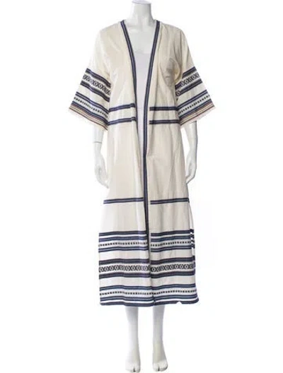 Pre-owned Celia Dragouni Striped Coat In Neutral