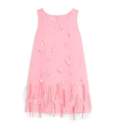 Celia Kritharioti Kids' Georgette Embellished Dress In Pink