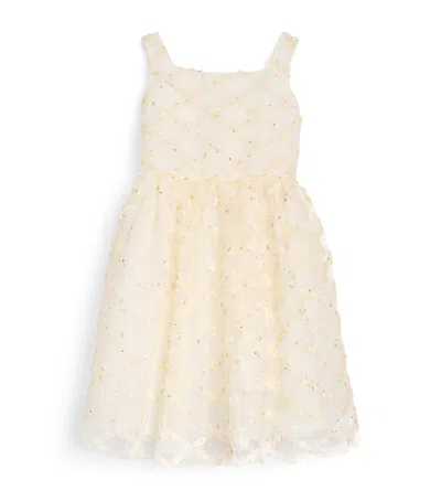 Celia Kritharioti Kids' Tulle Bow Dress In Beige