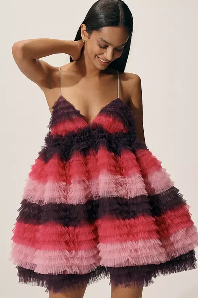 Celiab Euphoria Ruffle Mini Dress In Pink