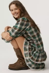 Celiab Plaid Tiered Mini Dress In Green