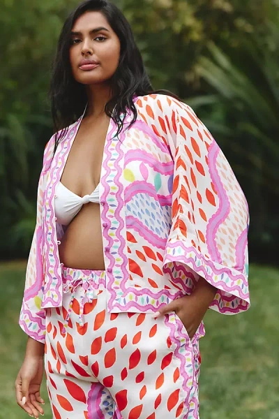 Celiab Plus Eyla Long-sleeve Button-down Top In Multi