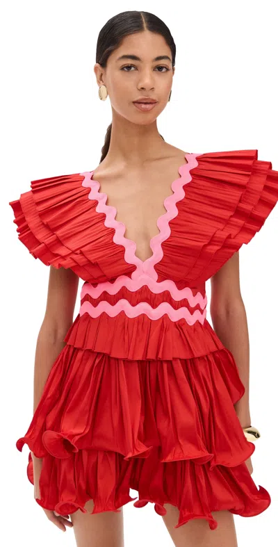 Celiab Red Prisma Dress Red
