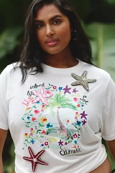 Celiab Umbu Cotton Tee In White