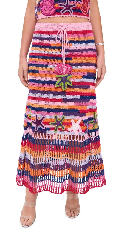 Celiab Venus Crochet Skirt Multi