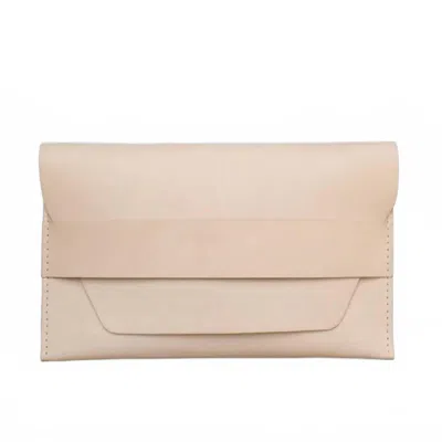 Celina Mancurti Women's Leather Clutch Bag In Tan In Multi